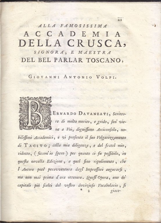 OPERE DI CORNELIO TACITO con traduzione Bernardo Davanzati 1755 2 …