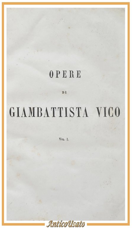 OPERE DI GIAMBATTISTA VICO 7 libri in 3 volumi 1859 …