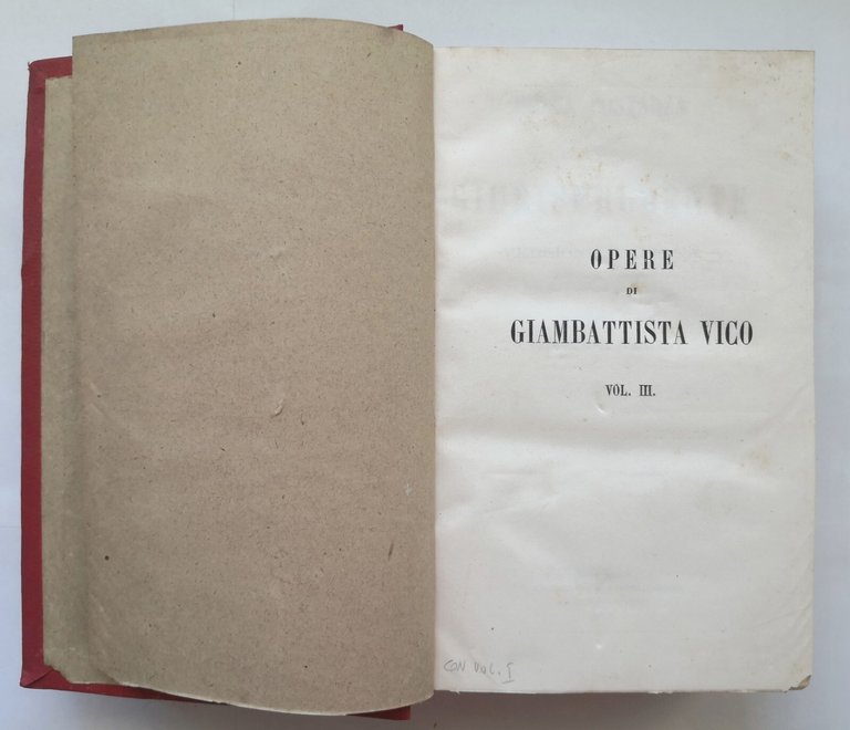 OPERE DI GIAMBATTISTA VICO 7 libri in 3 volumi 1859 …