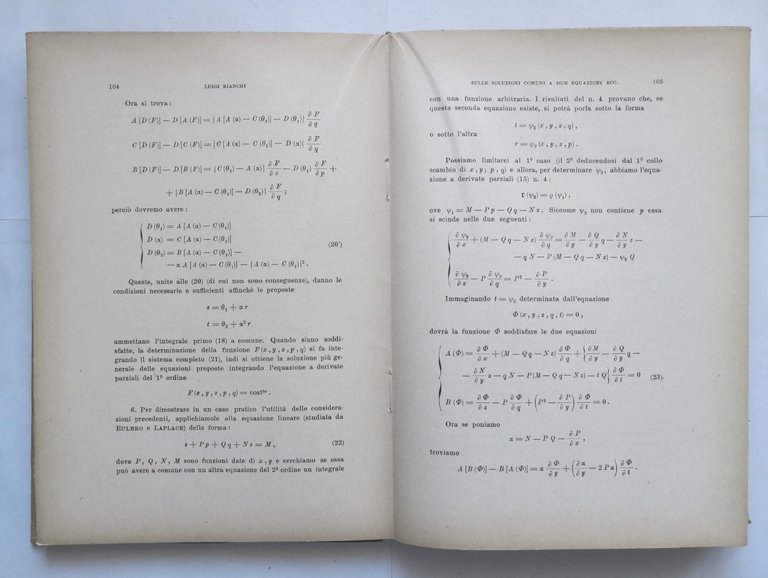 OPERE di Luigi Bianchi volume 1 Libro I e II …