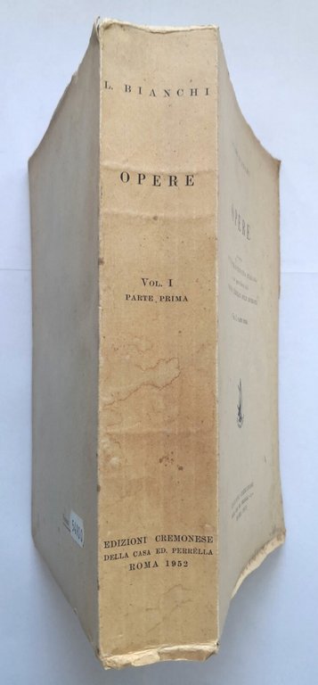 OPERE di Luigi Bianchi volume 1 Libro I e II …