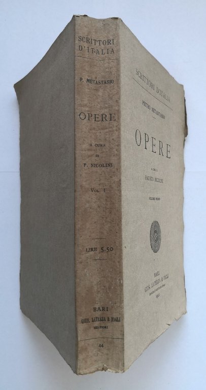 OPERE di Pietro Metastasio 4 volumi a cura Nicolini 1912-14 …