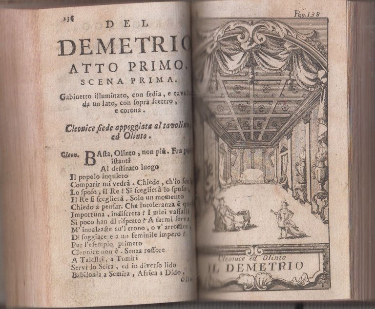 OPERE DRAMMATICHE di Pietro Metastasio Volume I 1765 Terres Libro …
