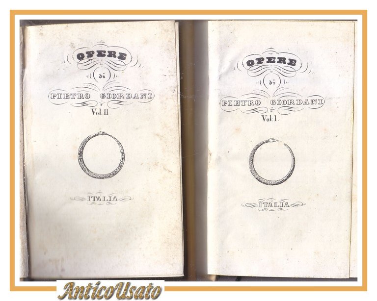 OPERE Pietro Giordani 2 volumi su 3 RARA EDIZIONE DI GINEVRA libro antico 1824?