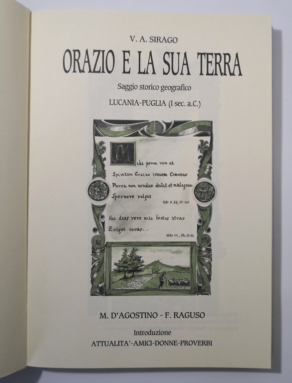 ORAZIO E LA SUA TERRA di Sirago 1991 saggio storico …