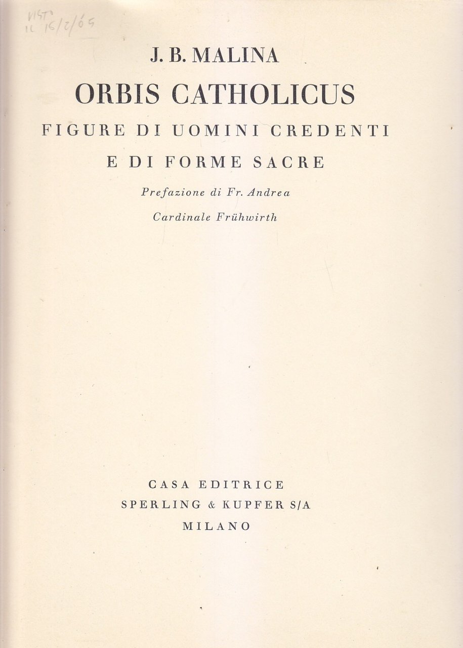ORBIS CATHOLICUS figure di uomini credenti - Malina 1930 Sperling … | Immagine principale
