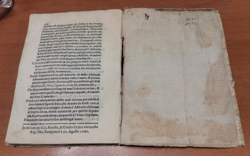 ORDINI APPARTENENTI AL GOVERNO DELL'HOSPITALE GRANDE DI MILANO 1642 Libro …