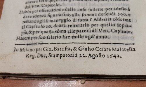ORDINI APPARTENENTI AL GOVERNO DELL'HOSPITALE GRANDE DI MILANO 1642 Libro …