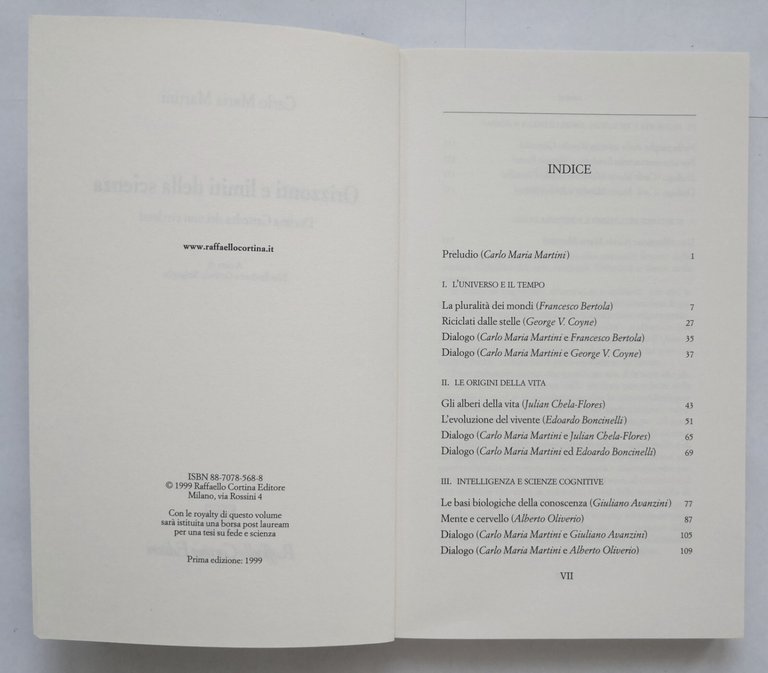 ORIZZONTI E LIMITI DELLA SCIENZA di Carlo Maria Martini 1999 …