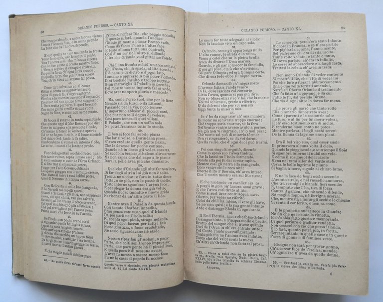 ORLANDO FURIOSO di Ludovico Ariosto 1890 Barbera Libro ad uso …