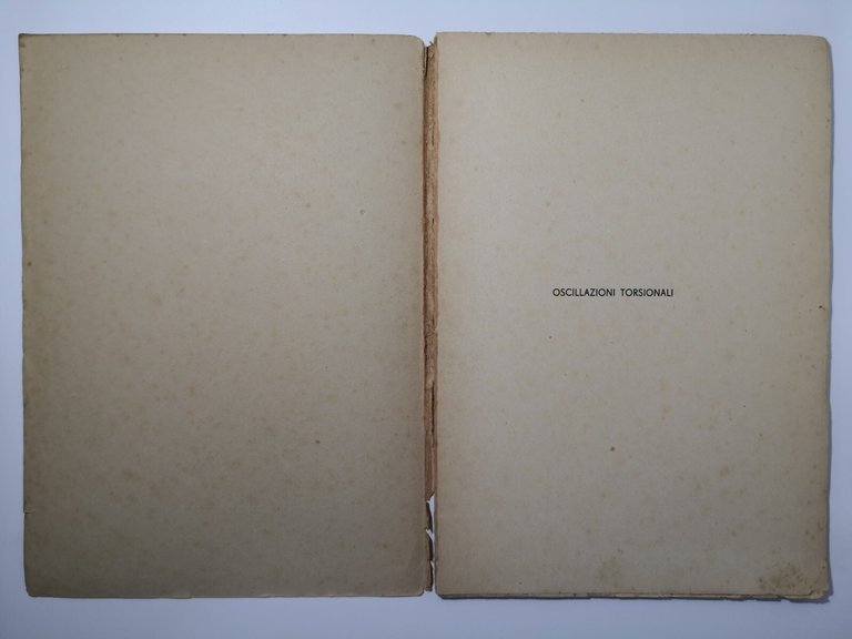 OSCILLAZIONI TORSIONALI di Mario Taddei 1948 Raffaele Pironti Libro Manuale