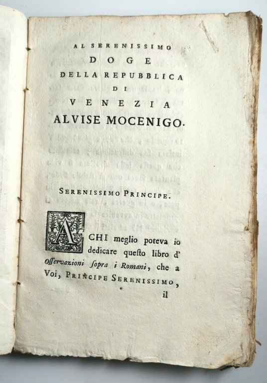 OSSERVAZIONI SOPRA I ROMANI volume I dell'abate De Mably 1766 …