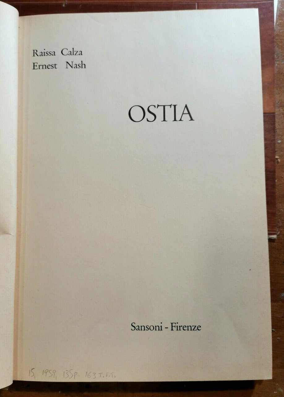 OSTIA di Raissa Calza e Ernest Nash 1959 Sansoni libro …