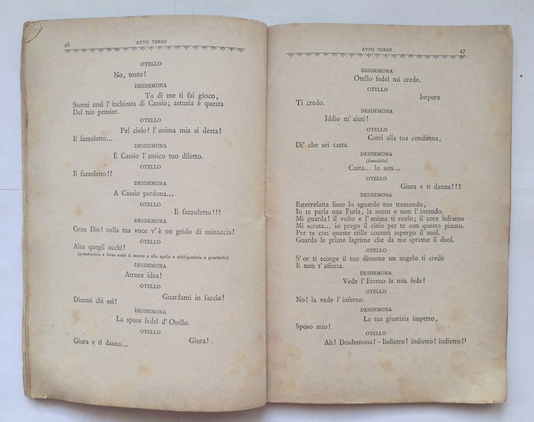 OTELLO di Arrigo Boito Giuseppe Verdi libretto d'opera Ricordi 1927 …