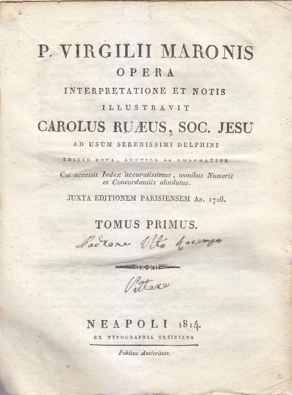 P VIRGILII MARONIS OPERA 2 volumi Carolus Ruaeus 1814 Orsiniana …