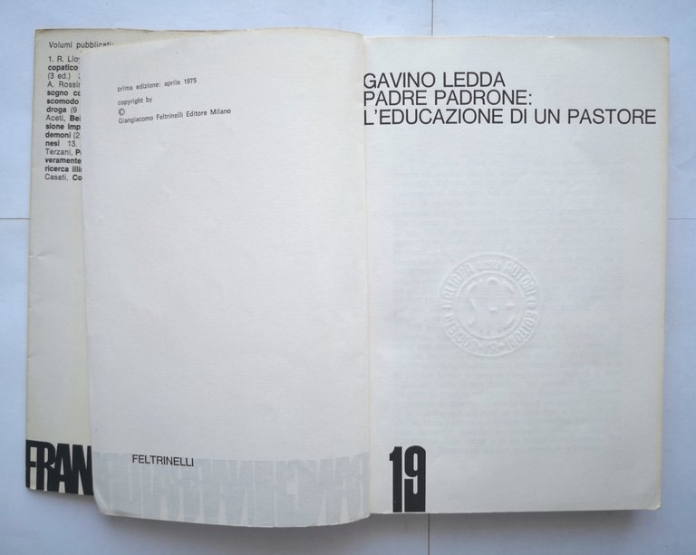 PADRE PADRONE L'EDUCAZIONE DI UN PASTORE di Gavino Ledda 1975 …