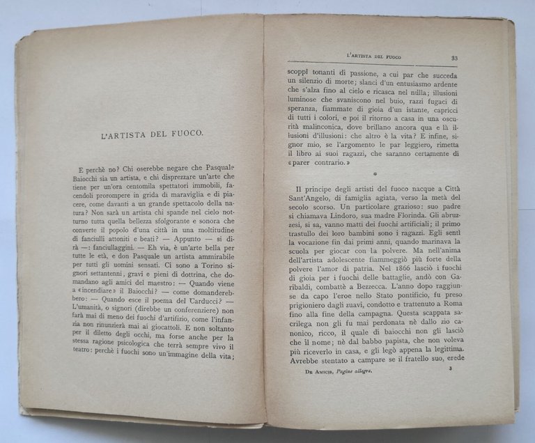 PAGINE ALLEGRE di Edmondo De Amicis 1934 Fratelli Treves libro …