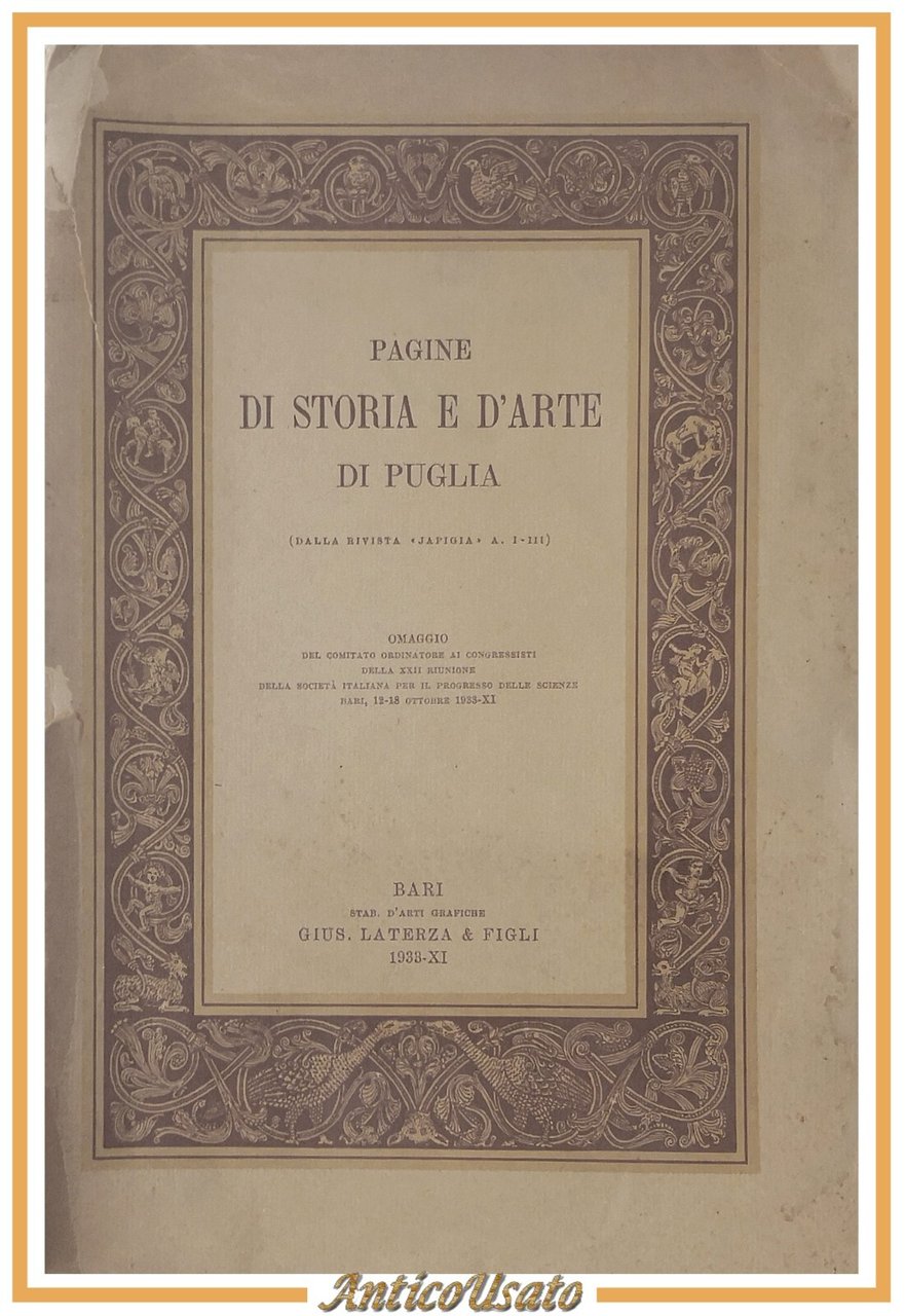 PAGINE DI STORIA E D'ARTE DI PUGLIA 1933 Laterza dalla …