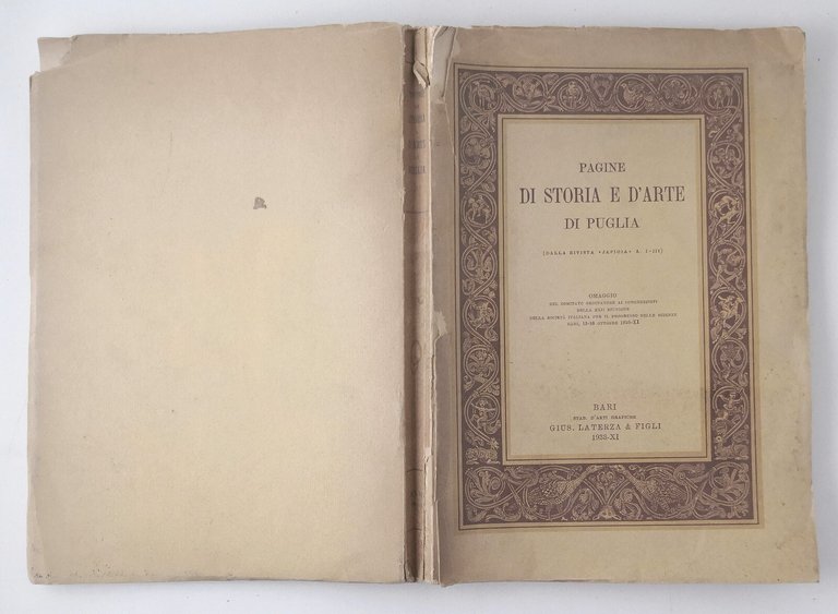 PAGINE DI STORIA E D'ARTE DI PUGLIA 1933 Laterza dalla …