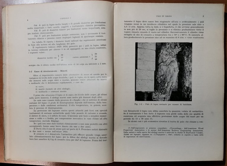 PALI E FONDAZIONI SU PALI di Renato Sansoni 1955 Hoepli …