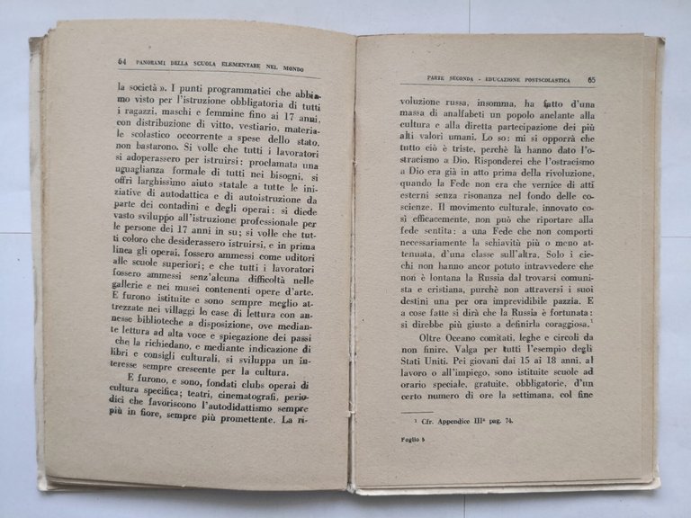 PANORAMI DELLA SCUOLA ELEMENTARE NEL MONDO di Anselmo Freddi 1947 …