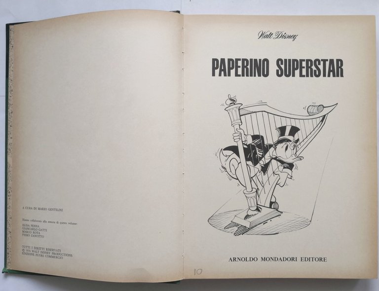 PAPERINO SUPERSTAR di Walt Disney 1976 Mondadori libro fumetti topolino