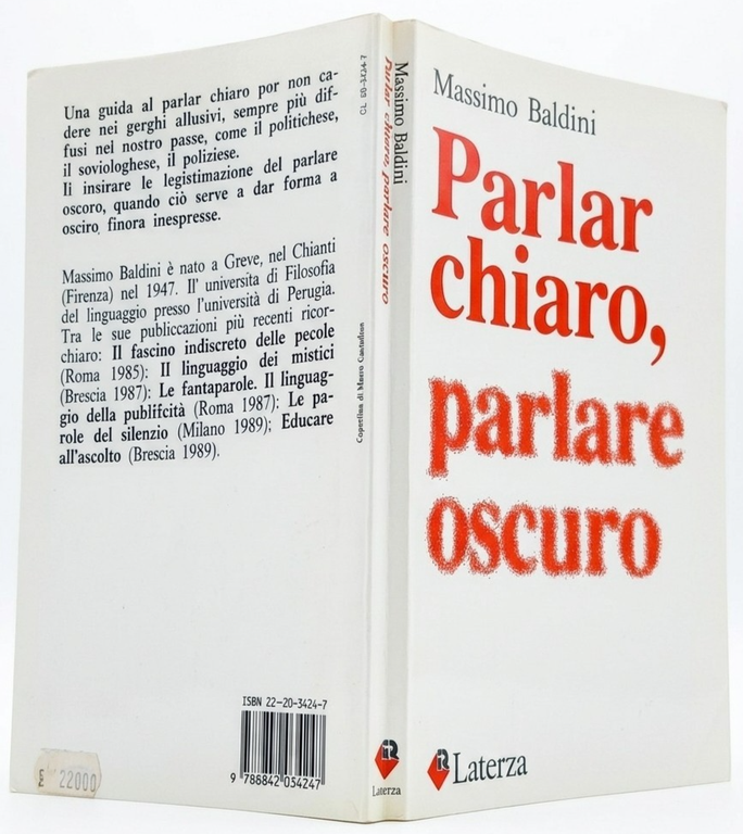 PARLAR CHIARO PARLARE OSCURO di Massimo Baldini 1989 Laterza I … | Immagine Gallery 2