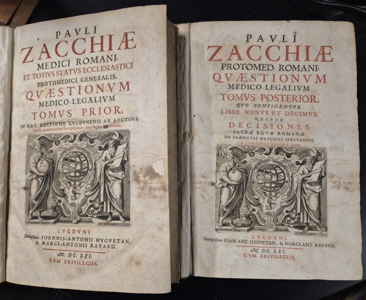 PAULI ZACCHIAE QUAESTIONUM MEDICO LEGALIUM 2 volumi 1661 Huguetan Libro …
