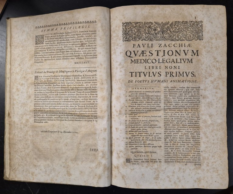 PAULI ZACCHIAE QUAESTIONUM MEDICO LEGALIUM 2 volumi 1661 Huguetan Libro …