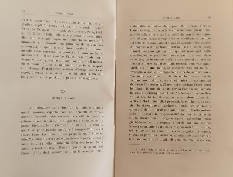 PENSIERI VARI di Benedetto Croce 1943 Laterza Libro I edizione