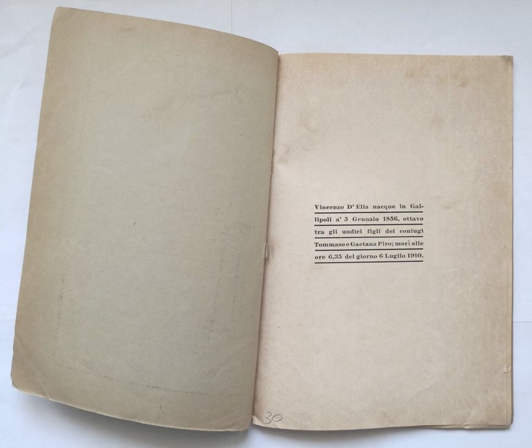 PER L'INGEGNERE VINCENZO D'ELIA ELOGIO NEL I ANNIVERSARIO DELLA MORTE …