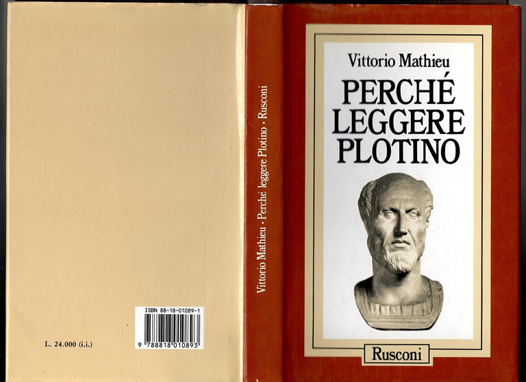 PERCHÈ LEGGERE PLOTINO di Vittorio Mathieu 1992 Rusconi Libro filosofia