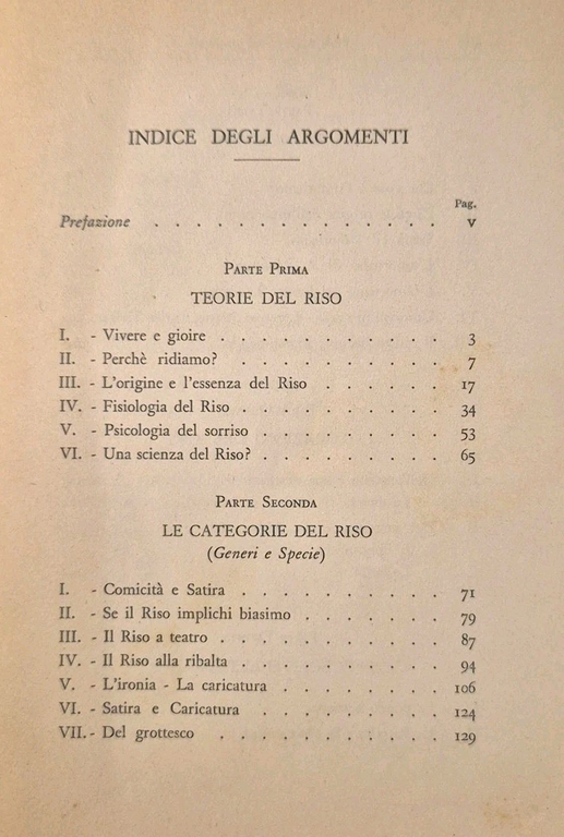PERCHÈ RIDIAMO COMICITÀ SATIRA UMORISMO di Francesco Bernardini 1934 Hoepli …