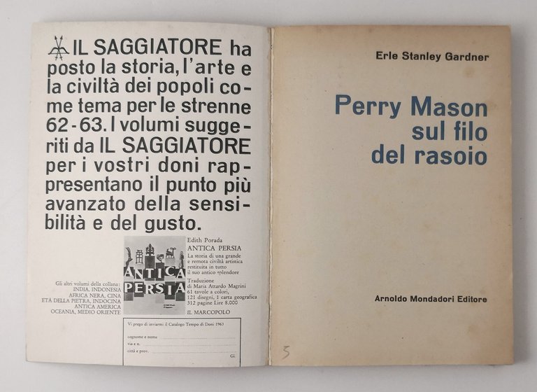 PERRY MASON SUL FILO DEL RASOIO di Erle Stanley Gardner …