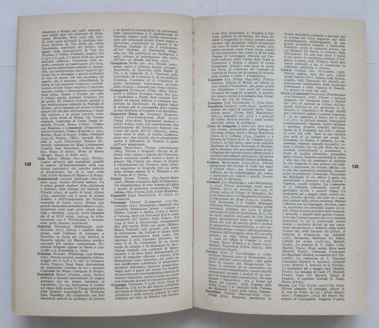 PERSONAGGI DELLE ARTI FIGURATIVI 1960 Zanichelli Libro dizionario pittori sculto