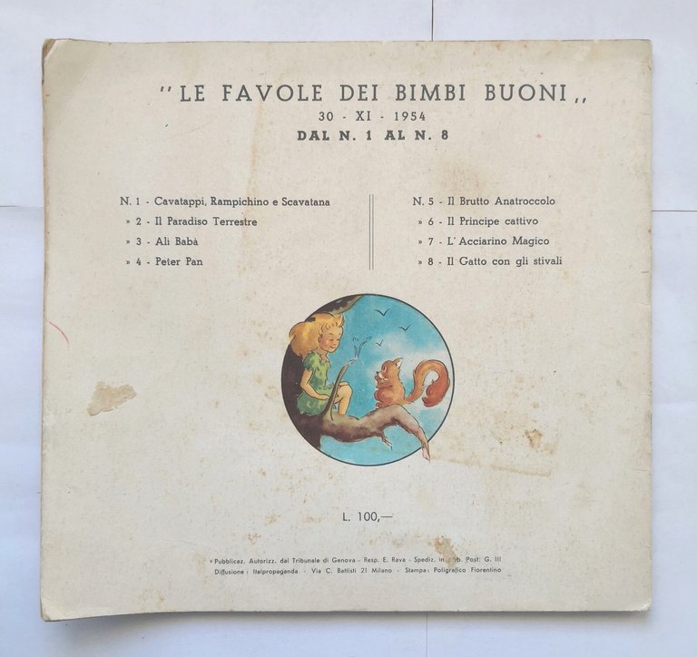 PETER PAN 1954 libricino illustrato per infanzia favole dei bimbi …
