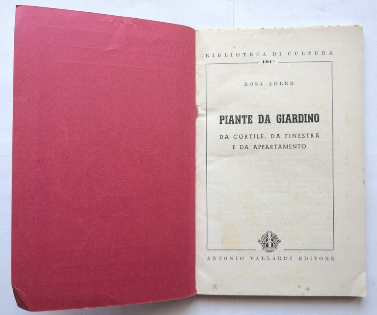 PIANTE DA GIARDINO cortile finestra appartamen di Rosa Adler 1952 …