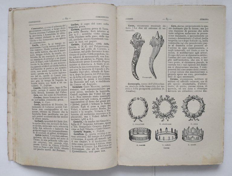 PICCOLO DIZIONARIO DI MITOLOGIA E ANTICHITÀ CLASSICHE Palazzi Ghedini 1938 …