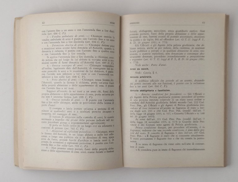 PICCOLO DIZIONARIO DI POLIZIA MUNICIPALE di Rabaglietti e Bandinelli 1956 …