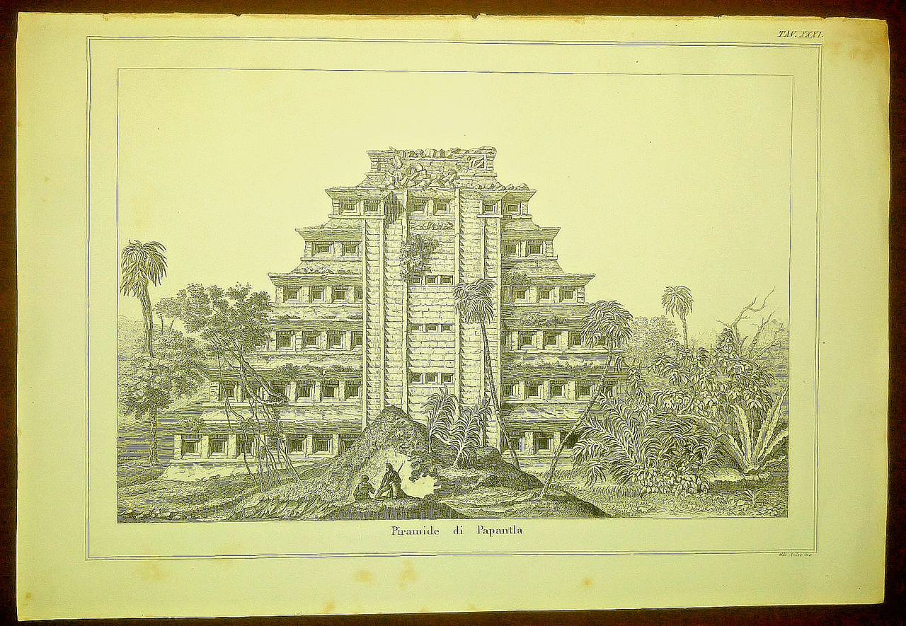 Piramide Di Papantla Tavola Incisione Stampa Antica 1866 Originale Antica | Immagine principale