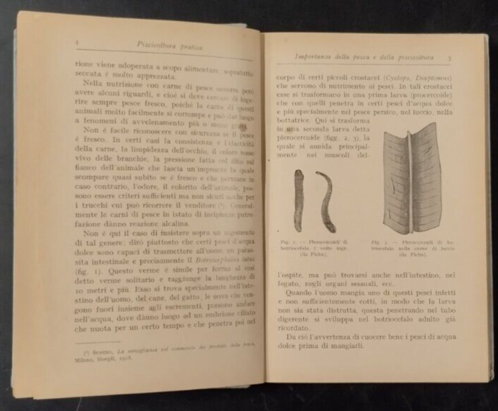 PISCICOLTURA PRATICA di Felice Supino 1932 Hoepli Libro allevamento pesci