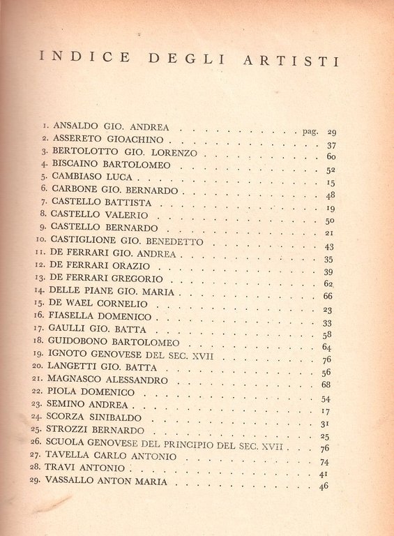 PITTORI GENOVESI DEL SEICENTO E DEL SETTECENTO Catalogo della mostra …