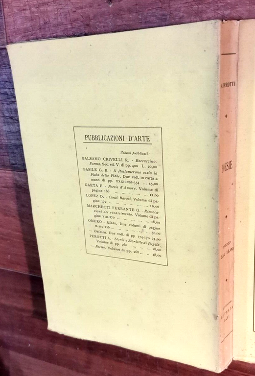 POESIE di Armando Perotti 1926 Laterza editore Bari