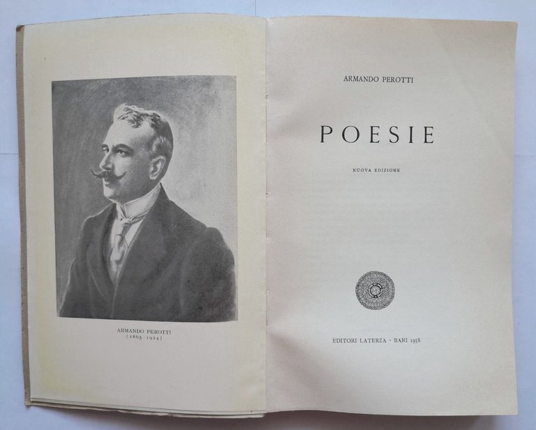 POESIE di Armando Perotti 1958 Laterza Bari