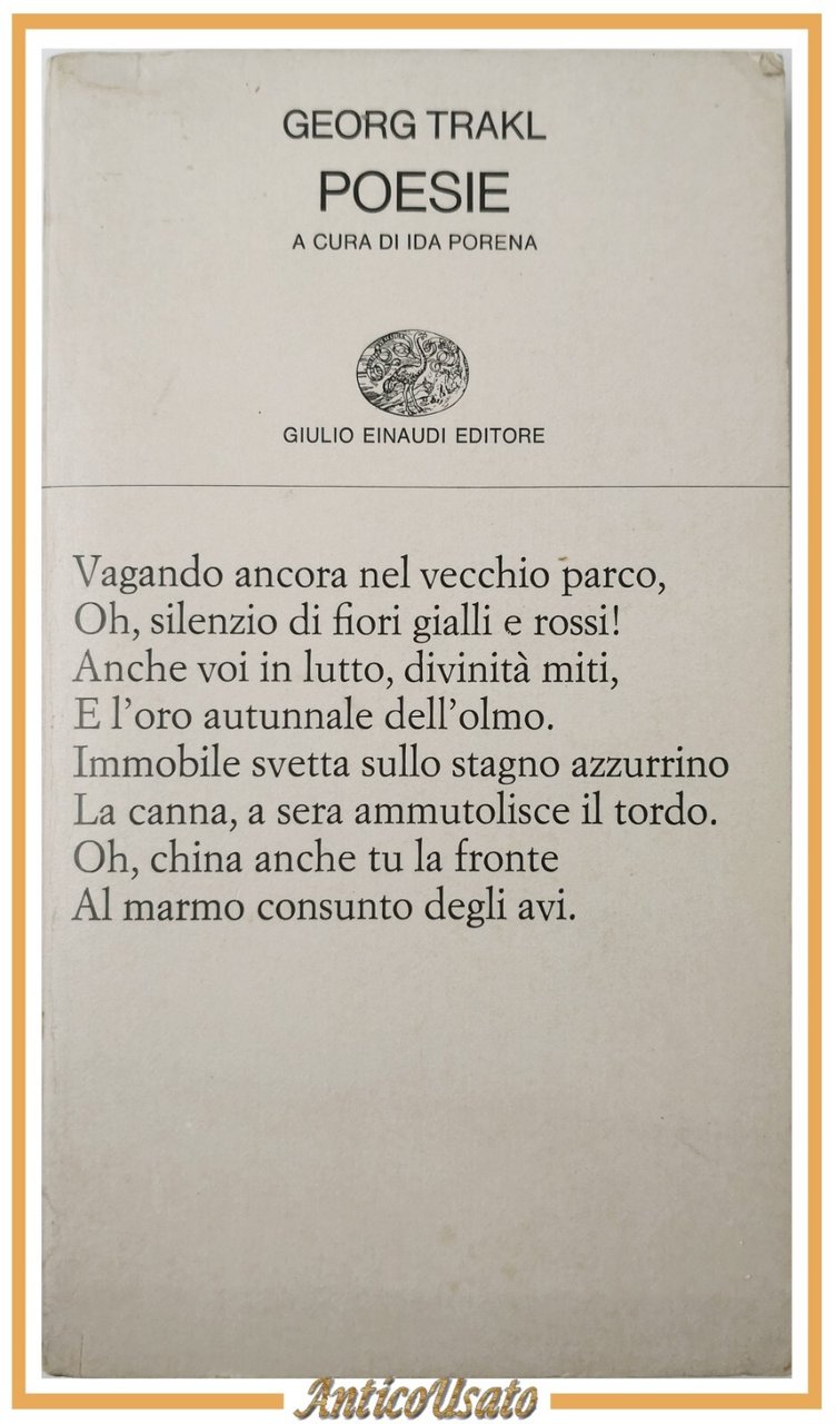 POESIE di Georg Trakl 1979 Einaudi libro Collezione di poesia