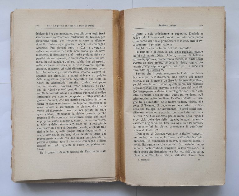 POETI ALESSANDRINI di Augusto Rostagni 1916 Fratelli Bocca Libro poesia