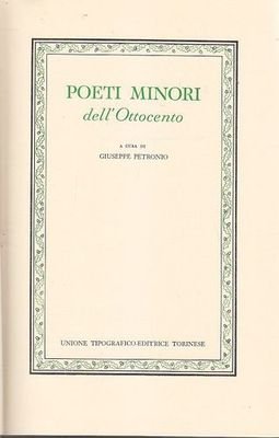 POETI MINORI DELL'OTTOCENTO collana classici della UTET 1977 Libro poesie