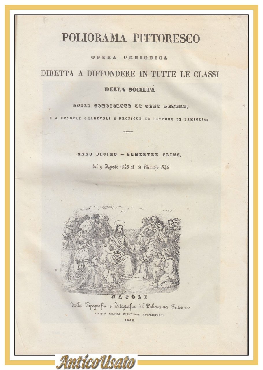 POLIORAMA PITTORESCO anno X 1845 1846 annata completa rivista illustrata …