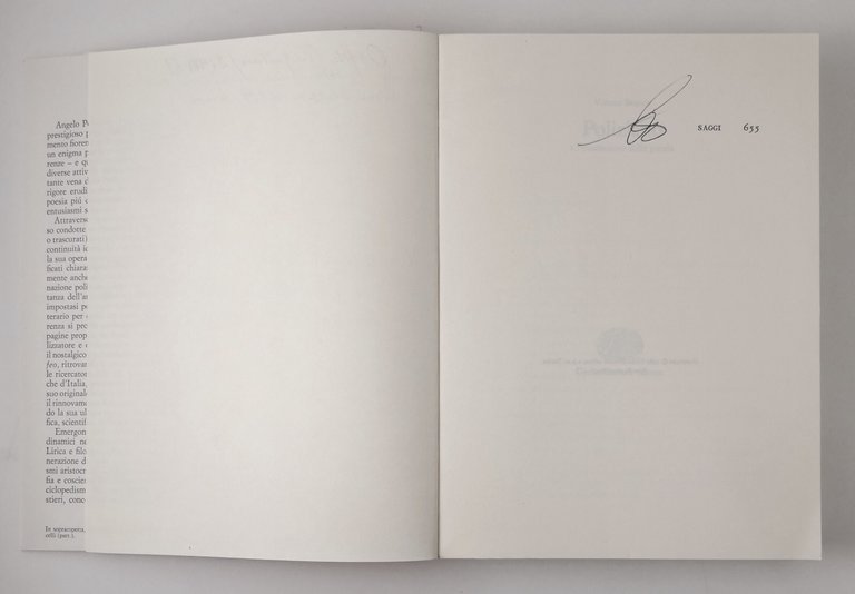 POLIZIANO E L'UMANESIMO DELLA PAROLA di Vittore Branca 1983 Einaudi …