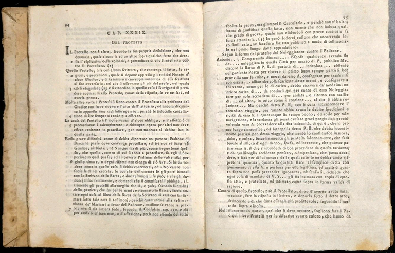 PONDERAZIONI SOPRA LA CONTRATTAZIONE MARITTIMA di Carlo Targa 1787 Libro …
